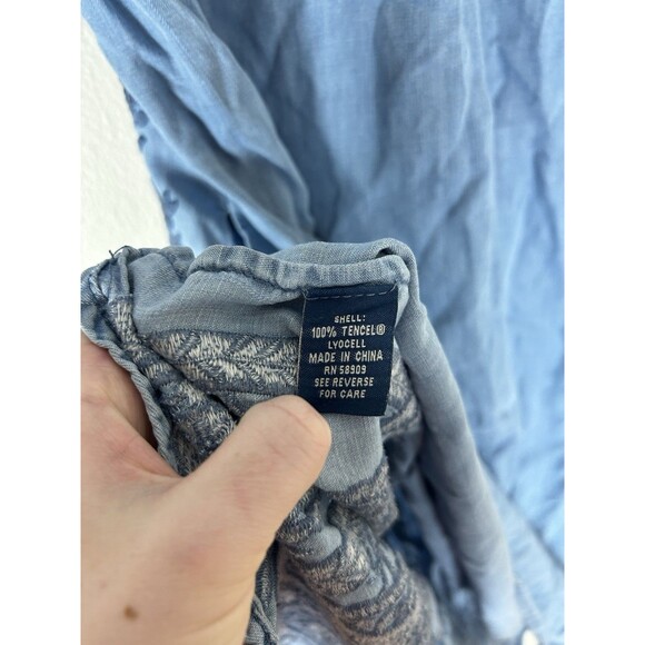 Reba Long Sleeve Denim Shirt Dress Floral Embroidery Womens Size M Blue Chambray - Picture 5 of 5